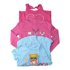 3 -T-Shirt Bundle - Girls Clothing - Size S 6x L.O.L. Animal's Hearts-Good Cond